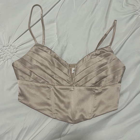 Revolve | Superdown Corset Bustier Pleated Top - Picture 6 of 7